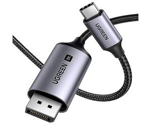 UGREEN Câble USB C vers DisplayPort 1.4 8K 60Hz 4K 240Hz Compatible avec iPhone 17 Pro Max Air iPhone 16 Plus Pro Max MacBook M4 M3 iPad Air Galaxy S25 S24 Tab S9 Câble Type C DP Thunderbolt 4 3 (3M)