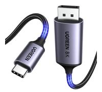 UGREEN Câble USB C vers DisplayPort 1.4 8K 60Hz Câble Thunderbolt 4 3 DP 1M | 4K 240Hz Compatible avec iPhone 18 Pro Max iPhone 17 Pro Max Air iPhone 16 Plus Pro Max MacBook M4 M3 iPad Air Galaxy S25 S24