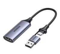 UGREEN Carte Acquisition Vidéo HDMI 4K 60Hz Entrée USB C 1080P 30FPS HD Enregistrement Streaming Jeux Vidéo OBS Carte de Capture Compatible avec MacBook iPad Pro PC Switch PS5 Xbox TV Stick Caméra