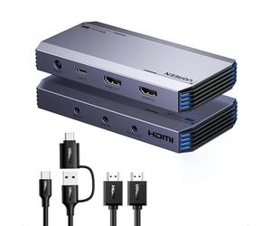 UGREEN Carte de Capture Vidéo HDMI USB C 3.1 4K 60Hz Entrée Carte Acquisition HDMI 4K 60Hz Enregistrement Streaming Jack 3.5mm Casque Microphone Compatible avec Switch PS5 PS4 MacBook PC iPad Caméra