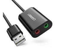 UGREEN Carte Son Externe USBA vers Adaptateur USB vers Jack 3,5mm Noir