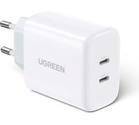 UGREEN Chargeur mural USB-C+USB-C 40W PD (20W+20W) UE Blanc
