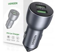 Ugreen chargeur rapide de voiture 2x USB 36W Quick Charge SCP FCP AFC gris (CD213 10144)