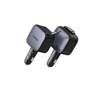 Chargeur voiture Ugreen USB Type A et USB Type C Rétractable 90 W Noir et Gris anodisé
