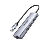 UGREEN CM266 Hub Adapter 5in1 USB, 3X USB 3.0, Micro USB, RJ45 (Gray)