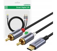 Ugreen Cm451 cable Usb-C Do 2X Rca (Cinch) 1.5M (Czarny)