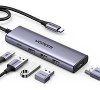Ugreen CM511 Hub USB-C 5 en 1 - USB-C Power Delivery, port HDMI, 3x ports USB-A 3.0 - Gris
