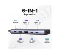 Hub USB-C - UGREEN - CM511 - HDMI 4K@60Hz - PD 100W - 2x USB-A/2x USB-C 10Gbps