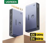 UGREEN - commutateur HDMI 2.1, 8K 60Hz 4K120Hz, 3 en 1, avec convertisseur de télécommande, pour moniteurs Xbox PS5 8K HDMI 2.1V