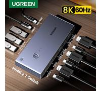 UGREEN-Commutateur KVM HDMI 8K, 60Hz, USB C, USB 3.0, partage 2 pièces, 1 moniteur, imprimante, clavier, souris, prise en charge de la vision 3D ,HDR 8K KVM Switch