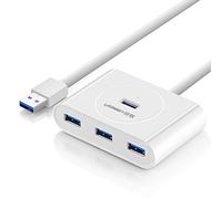 UGREEN Data Hub USB 3.0 4 Ports Dock USB multiport 5Gbps avec Câble de 1m Compatible avec PS4 Xbox 360 One Macbook, Supporte Windows Mac OS Linux (Blanc)