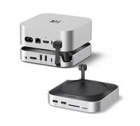 UGREEN Docking Station Hub USB C et Support pour Mac Mini M4 et M4 Pro | 10 en 2, avec Boîtier M.2 NVME SSD, DisplayPort 4K 240Hz 144Hz, 5 Ports USB 4A1C 10Gbps, Lecteur Carte SD TF, 3.5mm Aux