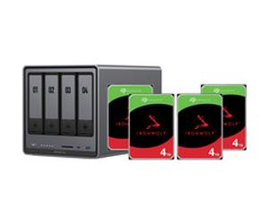 UGREEN DX4800 Plus + 4x 4 TB Seagate IronWolf HDD Bundle, NAS