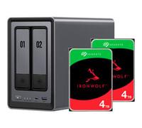 UGREEN DXP2800 + 2x 4 TB Seagate IronWolf HDD Bundle, NAS