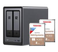 UGREEN DXP2800 Bundle avec 2x Toshiba N300 4 TB (MN10ADA400ES), NAS