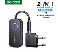 UGREEN - émetteur-récepteur Bluetooth pour avion, adaptateur Bluetooth sans fil 2 en 1, à utiliser avec n'importe quel prise Jack 3.5MM sur le vol, la télévision Bluetooth Adapter