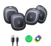 UGREEN FineTrack Duo 2 Tracker iOS et Android Recharge USB C Lot de 4 | 12 Mois d'Autonomie, Recharge USB-C, IP68, 110 dB, Compatible Android, pour Clés, Bagages et Plus