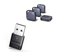 UGREEN FineTrack Duo Fonctionne avec iOS Find My et Android Find Hub Recharge USB C Lot de 4 avec Dongle Bluetooth 6.0 Clé USB pour PC