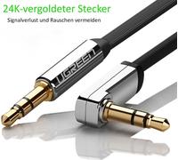 Ugreen Flat Cable Aux Audio Cable 3.5 Mm Mini Jack 1M Silver (10597)