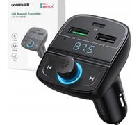 Ugreen FM Transmitter Bluetooth 5.0 MP3 Chargeur de voiture 3x USB TF Micro SD 4.8 A noir (CD229)