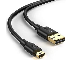 Ugreen Gold Plated High Speed 480Mbps USB 2.0 A Male to 5-Pin Mini B Cable for Cellular Phones, MP3 Players, Digital Cameras and PDAs etc (5ft, Black)