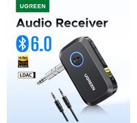UGREEN-Hautréusde voiture Bluetooth 3.5, Prises AUX 5.3mm, Audio, Musique, Mains libres Silver