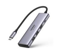 Ugreen HUB multifonction USB type C - 2x USB 3.2 Gen 1 / HDMI 4K 60Hz / Lecteur de cartes SD et TF / USB type C PD 100W gris (60384 CM511)