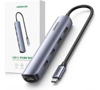 Ugreen HUB multifonction USB type C - 3x USB 3.2 Gen 1 / HDMI 4K 60Hz / Lecteur de cartes SD et TF gris (60383 CM511)