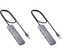 UGREEN Hub USB 3.0 4 Data Ports 3A1C Câble de 60CM Multiports (Lot de 2)