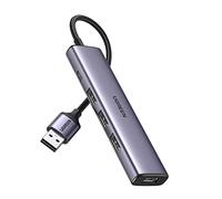 UGREEN Hub USB 3.0 à 4 Ports en Aluminium Ultra Fin - Adaptateur multiport USB C alimenté - Compatible avec MacBook, iMac, Surface, Ordinateur Portable, PC, Souris, Clavier, clé USB, etc