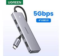 UGREEN Hub USB-C 4 ports, adaptateur répartiteur Type-C vers USB 3.0 pour ordinateur portable, MacBook, Mac Mini, iPad Pro, Samsung S25, iPhone 17 USB-A 60CM