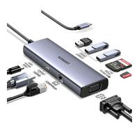 Ugreen Hub USB-C 9-en-1 – HDMI, VGA, RJ45, SD, TF, USB-C – Noir
