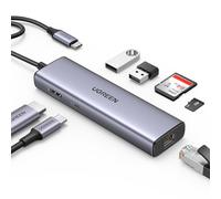 UGREEN Hub USB C Ethernet Gigabit HDMI 4K PD 100W 7 en 1 Dock Station Adaptateur USB C Lecteur de Carte SD Compatible avec iPhone 15 Galaxy S24 Ultra MacBook Air Pro M2 M1 iPad Pro Surface Steam Deck