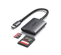 UGREEN Lecteur Carte SD USB C Adaptateur MicroSD en Aluminium (SD 4.0) | 312MB/s Super Vitesse SD Card Reader Simultané à Lire et Écrire Compatible avec iPhone 17 Pro Max Air 16 Galaxy S25 MacBook