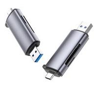 Ugreen - Lecteur de carte - 2 en 1 (microSD, microSDHC, microSDXC, MMC, RS-MMC, SD, SDHC, SDXC) - USB 3.0/USB-C G