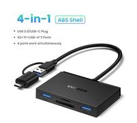 UGREEN-Lecteur de carte 4 en 1 SD3.0 Type C vers USB TF Lecteur de carte SD USB-C carte mémoire pour Macbook iPhone 15,Samsung Galaxy iPad - Type 4 in 1 Black