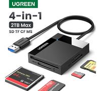 UGREEN Lecteur De Carte 4-en-1 USB3.0/USB-C Micro SD SD TF CF MS Carte Compact Flash Adaptateur pour Ordinateur Portable PC Multi OTG Lecteur de Carte à Puce USB-C 4-in-1