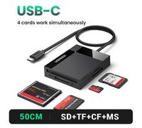 UGREEN Lecteur De Carte 4-en-1 USB3.0/USB-C SD Micro SD TF CF MS Lecteur de Carte pour PC Portable Lecteur de Carte à Carte Mémoire SD Adaptateur - Type USB-C 4-in-1
