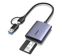 UGREEN Lecteur de Carte CFexpress Type B USB A et USB C 3.2 Gen 2 Mâle 10Gbps Adaptateur Carte Mémoire CFe Type B 1250MB/s Théorique Compatible avec MacBook iPad Pro Air iPhone 17 Air Pro Max 16