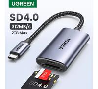 UGREEN lecteur de carte SD4.0 312 mo/s USB-C vers SD MicroSD TF USB3.0 adaptateur de carte mémoire pour MacBook ordinateur portable iPhone15/16 Samsung USB-C Metal SD4.0