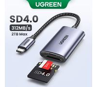 UGREEN-Lecteur de carte USB 3.0 et USB C vers SD MicroSD TF Thunderbolt 3,accessoires pour ordinateur portable,carte mémoire intelligente,adaptateur SD - Type Metal SD 4.0