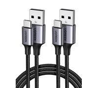 UGREEN Lot de 2 Câble USB C 3A Charge Rapide Nylon Tressé Compatible avec iPhone 16 Plus Pro Max 15 Galaxy S24 S23 A05S A35 A55 Redmi 14C A3 Note 13 12 P60 P50 Manette PS5 (0.5M)