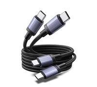UGREEN Lot de 2 Câble USB C vers USB C PD 3.1 5A 48V 240W Cable Type C Charge Rapide Nylon Tressé Compatible avec MacBook iPad Ordinateur Portable de Jeu iPhone 16 Galaxy S24 Plus Ultra (1M)