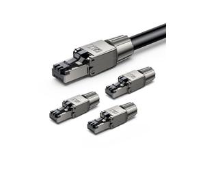 UGREEN Lot de 4 Cat 7 Connecteur RJ45 Ethernet Réseau Embout Fiche 10Gbps Installation sans Outil AWG 22-24