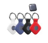 UGREEN Lot de 4 coques de protection en silicone avec porte-clés - toergy étanche et anti-chute - Durable et élégant - Pour chiens et chats - Noir, rouge, blanc, bleu