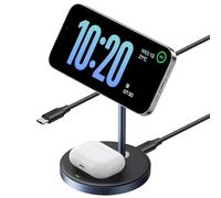 UGREEN MagFlow Chargeur Induction iPhone 2 en 1 Qi Compatible avec MagSafe iPhone 16 Plus Pro Max 15 14 13 AirPods 4 3 Pro 2 Station de Charge sans Fil Magnétique Rapide Mode Standby