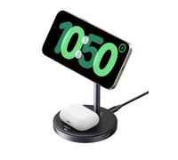 UGREEN MagFlow Qi2 15W Chargeur Induction 2 en 1 Certifié Compatible avec MagSafe iPhone 16 15 14 13 12 Plus Pro Max AirPods 4 3 Pro 2 Station de Charge sans Fil Magnétique Rapide Mode Standby