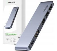 Ugreen Multifunctional Hub 2X Usb Type C To Usb Type C Pd (Thunderbolt 3, 100W, 4K@60 Hz, 10 Gbps) / Hdmi 4K@30 Hz / 3X Usb 3.0 Pour Macbook Pro / Air Gris (60559)