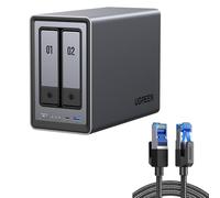 UGREEN NASync DXP2800 NAS 2 Baies+ Câble Ethernet Cat8 2M RJ45, Processeur Intel N100 Quadricœur, 8Go DDR5, 2,5GbE, 2 Emplacements M.2 NVMe, HDMI 4K (sans Disque)