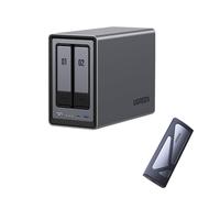 UGREEN NASync DXP2800 NAS de Bureau 2 Baies + Boîtier M.2 NVMe USB 3.2 Gen 2, Processeur Intel N100 Quadricœur, 8Go DDR5, 2,5GbE, 2 Emplacements M.2 NVMe, HDMI 4K (sans Disque) |10Gbps
